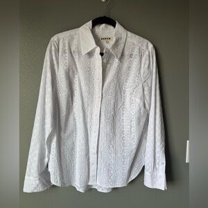Boden White Lace Women’s Button Down Shirt